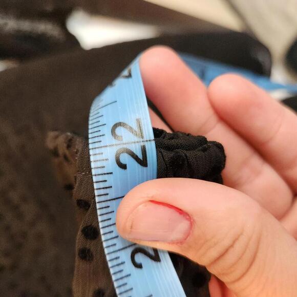 LOFT Black Polka Dot Dress with Sheer Sleeves- Size 00 Petite NWT - Picture 9 of 9